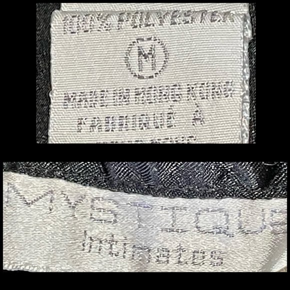 ▪️VTG▪️MYSTIQUE INTIMATES▪️1980's 1990's Retro Black Satin Slip Chemise Nightie - Picture 5 of 6